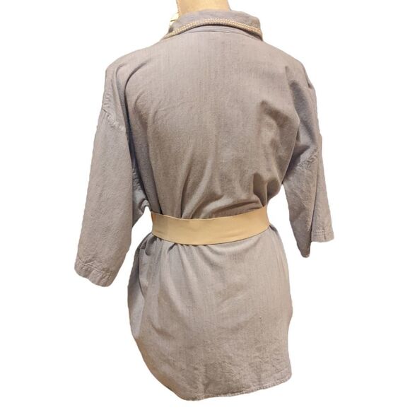 Vibest vintage blue chambray top with pearl details size 20 - Picture 6 of 8
